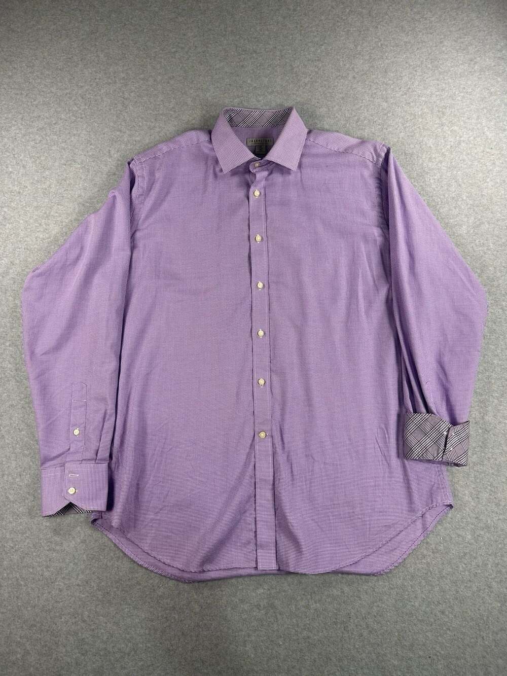 Jack & Stone by Thomas Dean Purple Micro Check Button-Up Shirt XL